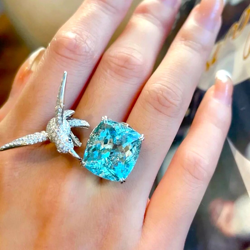 ✨✨Sky Blue Bird Ring✨Adjustable✨✨ - Picture 3 of 6